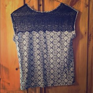 NWOT Loft Lace Front T Shirt